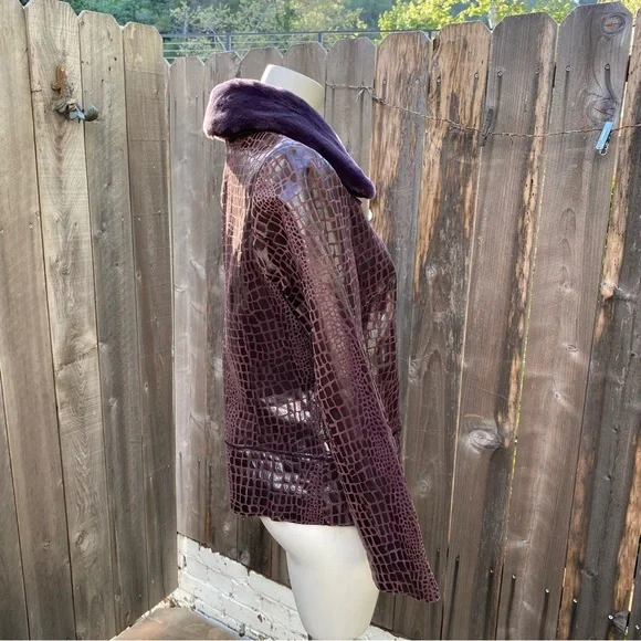 Bradley Bayou plum Genuine Leather Jacket size small - Picture 6 of 10